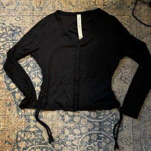 Lululemon Button Down Cardigan Black Women's Top